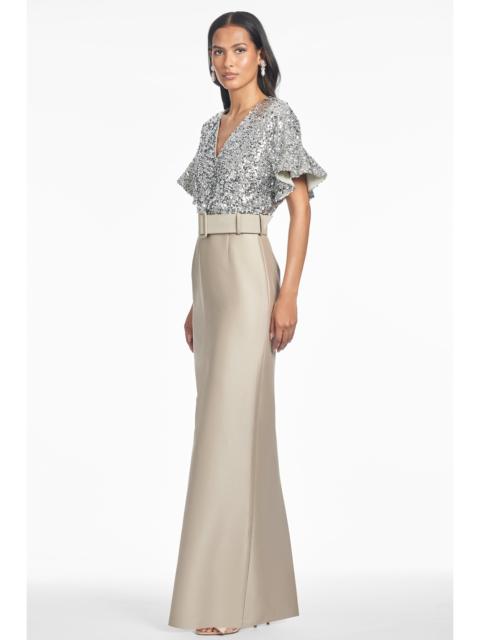 SACHIN & BABI Marlene Gown - Silver/Pewter