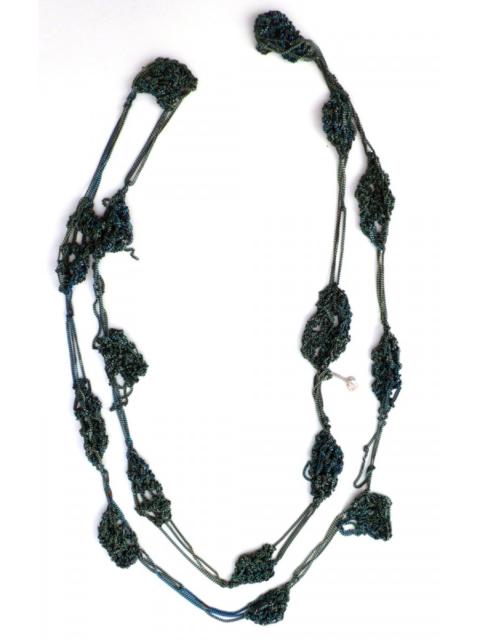 Other Designers Jewelry - Arielle de Pinto Spaced Bead & Knot Necklace Sea Palladium