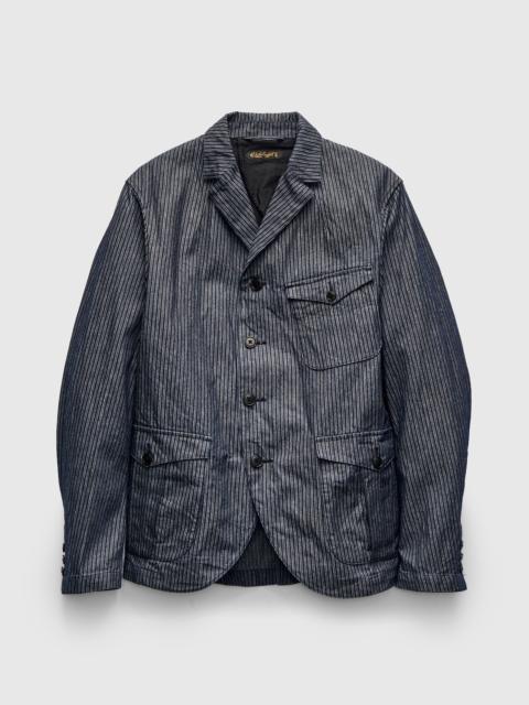 Studio D'Artisan OR-4325 Dobby Sack Jacket in Indigo Stripe