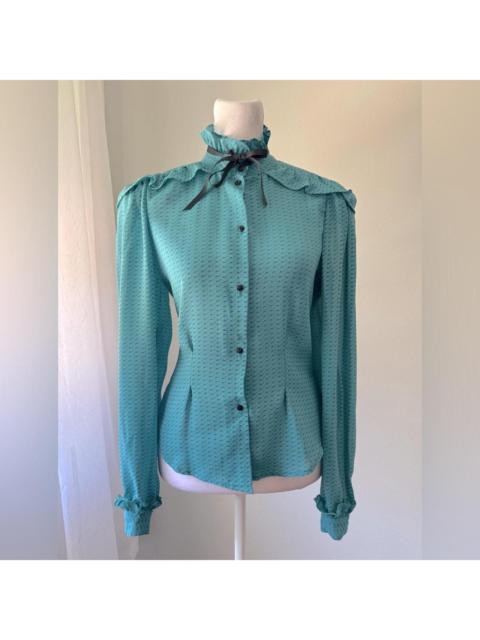 Other Designers Women's Blue and Green Blouse