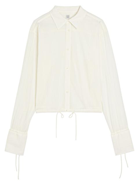 TOTEME Toteme Semi-sheer Plissé Cotton Shirt