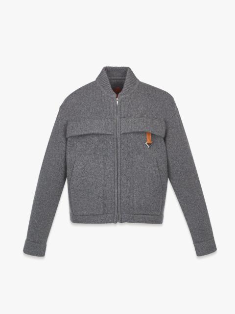 MCM Zip Cardigan in Wool and Recycled Cashmere