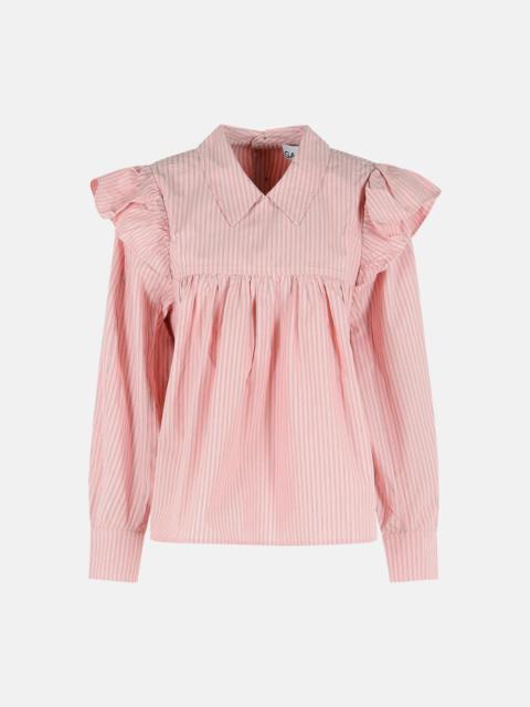 GANNI PINK COTTON BLOUSE