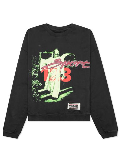 RRR123 JESUS SPORT CREWNECK - VINTAGE BLACK