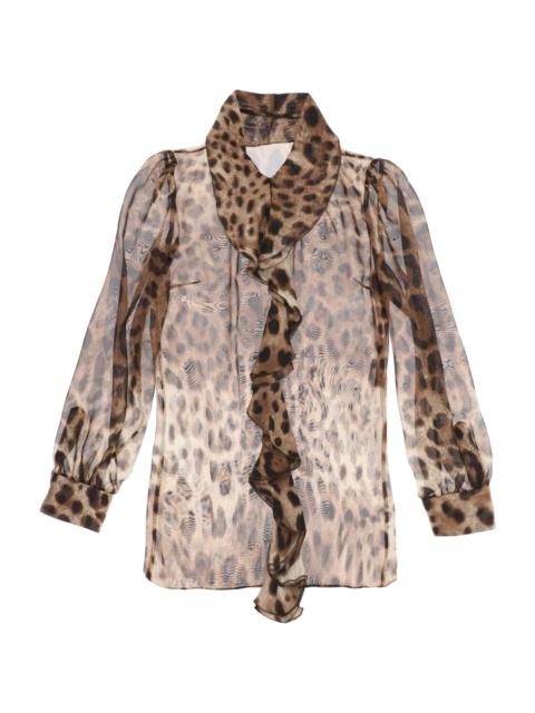 Leopard-print Silk Blouse