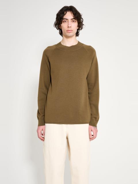 MARGARET HOWELL MARGARET HOWELL MHL WIDE NECK SWEATSHIRT FINE MERINO WOOL KHAKI