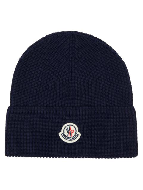 Moncler Logo Ribbed Cotton Beanie