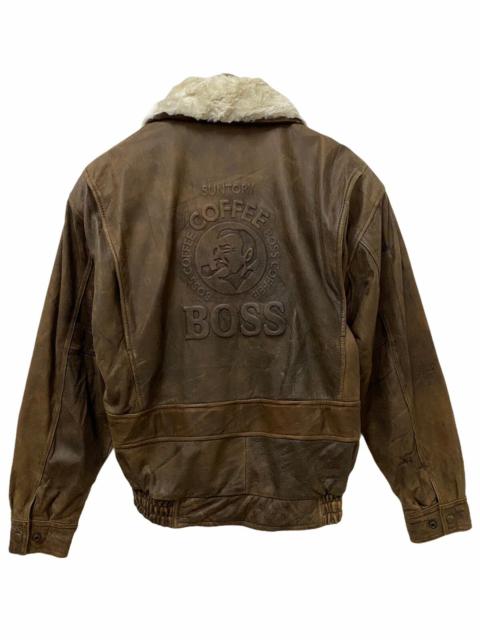 Other Designers VINTAGE SUNTORY BOSS COFFEE LEATHER JACKET