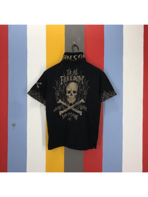 Other Designers Skulls - VANSON LEATHER by BEANS Polo T Shirt #1538/AZ
