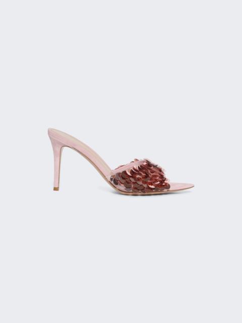 Gianvito Rossi Elle Sequined Mules Sakura Pink