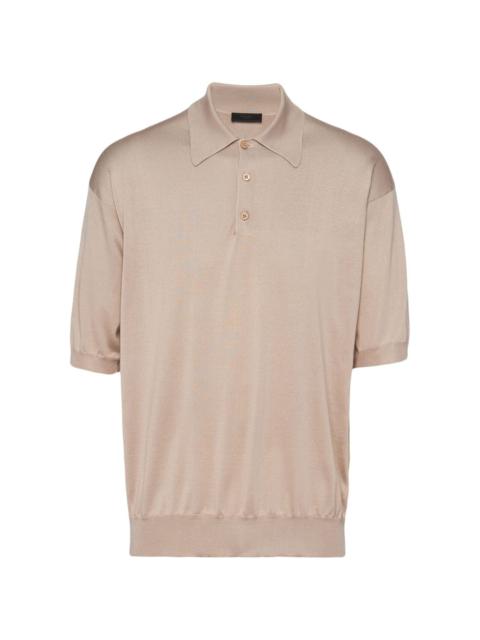 Prada silk short-sleeve polo shirt