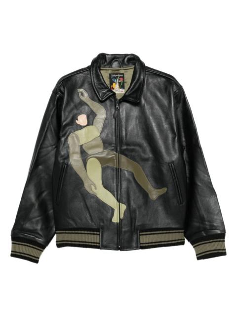 KidSuper leather bomber jacket