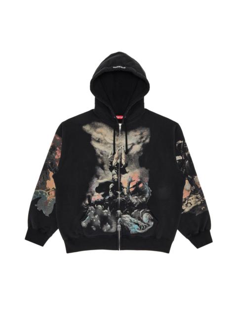 Supreme Supreme x Frank Frazetta Zip Up Hooded Sweatshirt 'Black'