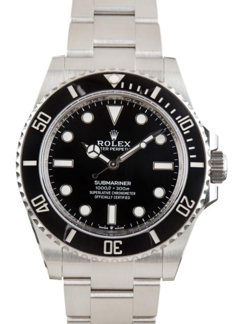ROLEX Used Rolex Submariner Black No Date Dial 124060 Stainless Steel