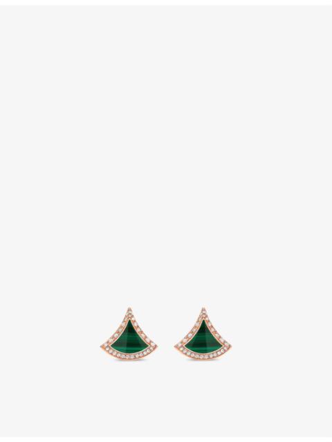 BVLGARI Divas’ Dream 18ct rose-gold, 0.1ct diamond and malachite earrings