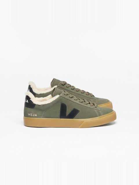 VEJA CAMPO FURED SUEDE MUD BLACK NATURAL