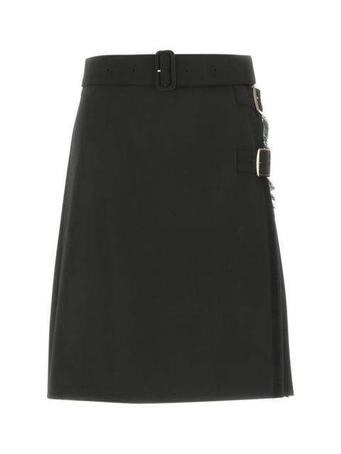 BURBERRY Black Stretch Polyester Blend Skirt