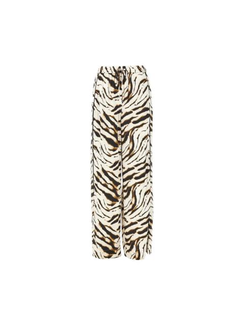 GANNI Ganni Zebra-striped Satin Pants Multicolor Women