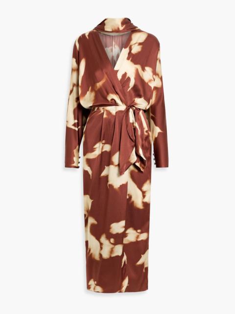 Johanna Ortiz Mojabe Trail printed hammered-silk midi wrap dress