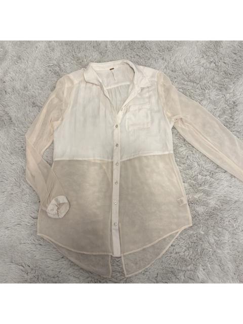 Other Designers Free People Best of Both Worlds Semi-Sheer Top in Cream Off-White