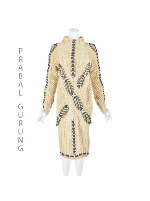 Other Designers PRABAL GURUNG Wool & Cashmere Chunky Knit Tunic Sweater Dress