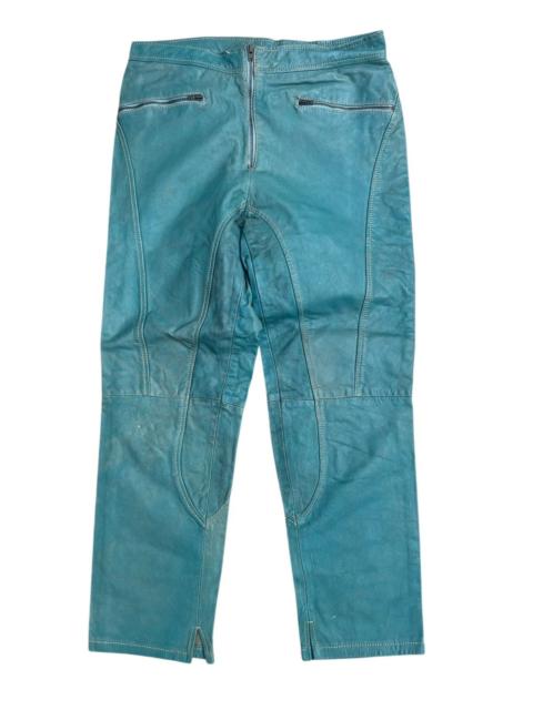 Other Designers Japanese Brand - Sominemi Teal Panelled Tech Leather Pants - Zip Pockets