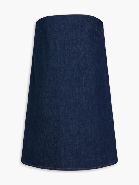FRAME Strapless denim mini dress