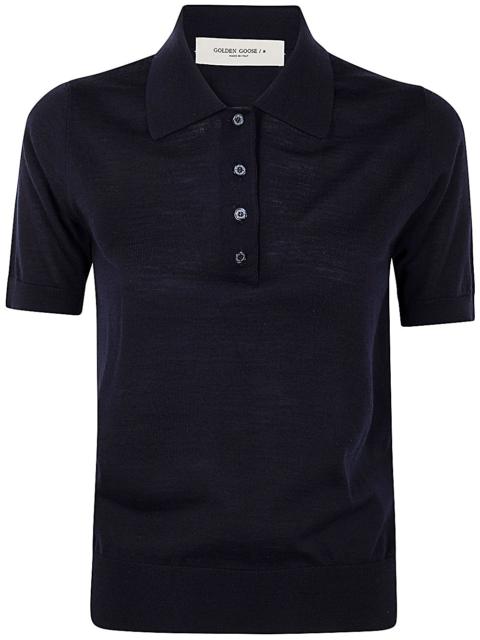 Golden Goose Women Polo Knit Short Sleeves In Merino Wool