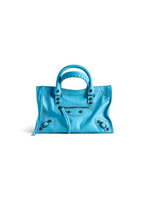 BALENCIAGA Women's Le City Bag Small in Bleu Cyan