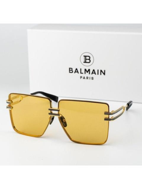 Balmain Balmain Women Sunglasses Titanium Gold Black Amber Oversized Square GENDARME