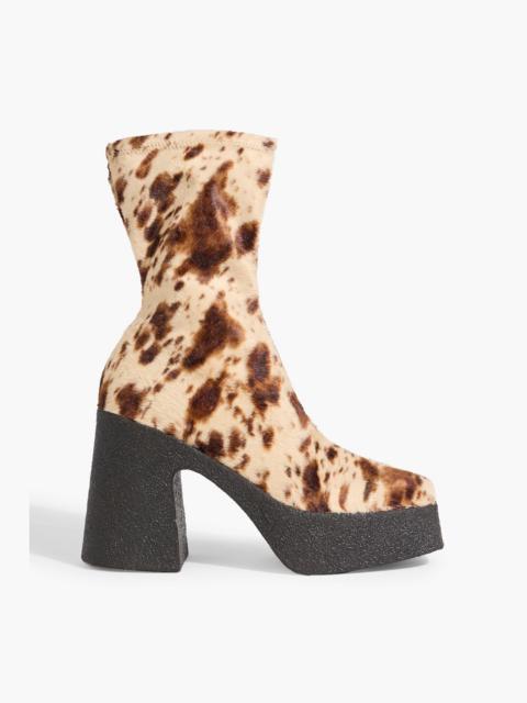 Stella McCartney Skyla Appaloosa printed velvet platform ankle boots