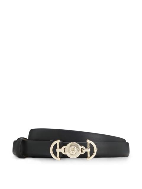 BOSS ITALIAN-LEATHER BELT WITH DOUBLE B MONOGRAM BUCKLE