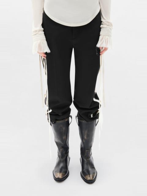 Ann Demeulemeester Sann Ruffled Cuffs with Lace Ribbons