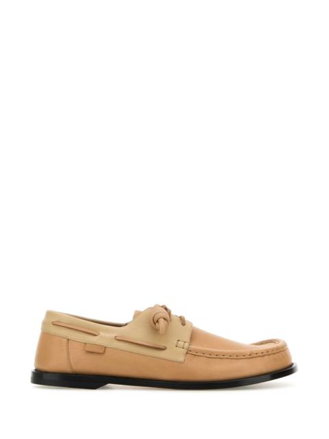 Loewe Loewe Men Peach Leather Campo Boat Loafers
