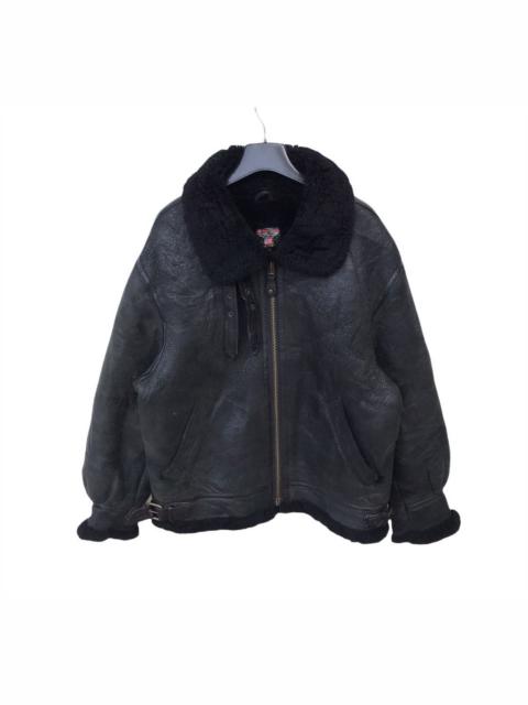 Other Designers Vintage - 🔥RARE🔥 Vtg B-3 Wind Armor Sheepskin Leather Jacket 23M5658