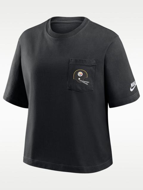Nike Pittsburgh Steelers Rewind Pocket Boxy Women's Nike NFL T-Shirt