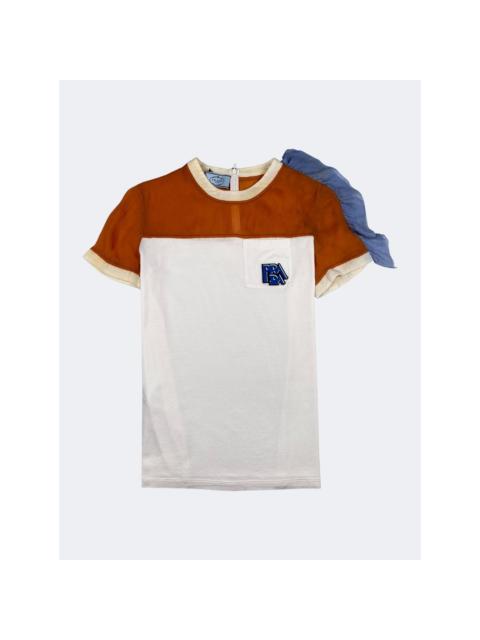 Prada Color-Block Sheer Panel T-Shirt