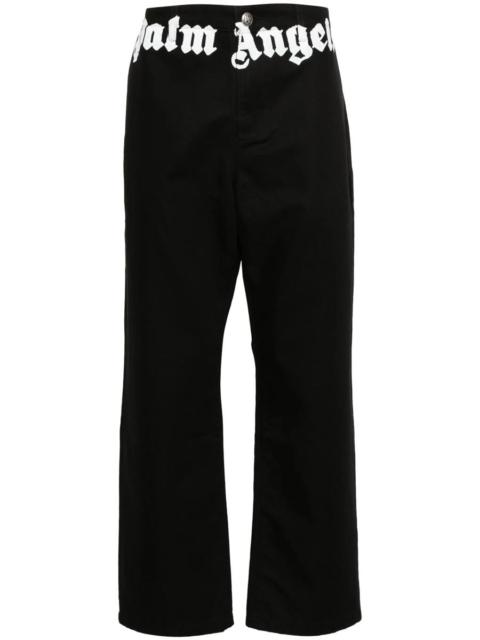 Palm Angels Logo-Print Cotton Trousers