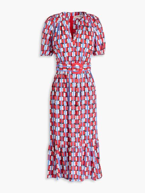 DIANE VON FURSTENBERG Lindy printed cotton-blend poplin midi dress