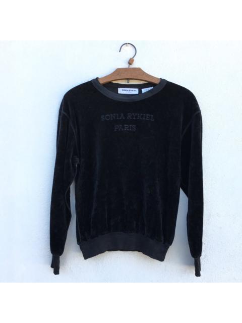 Other Designers Designer - [LastDrop] Vintage Sonia Rykiel Embroidery Velvet Sweatshirt
