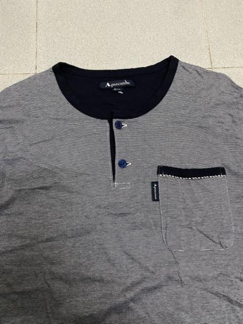 Other Designers Vintage - Vintage Aquascutum Striped Single Pocket Longsleeve Tee