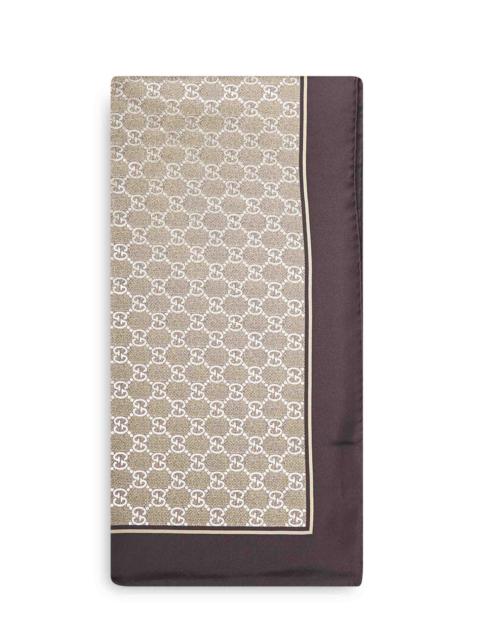 GUCCI Gucci Women Brown Laminated Printed Silk Twill Carré