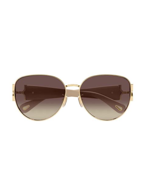Chloé Oval Aviator Sunglasses