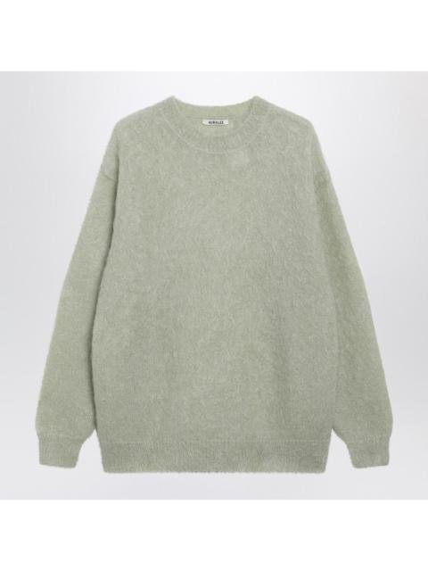 AURALEE Auralee Light Green Brushed Mohair-Blend Sweater Men
