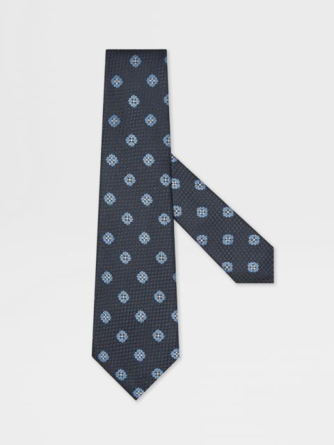 ZEGNA DARK BLUE SILK TIE