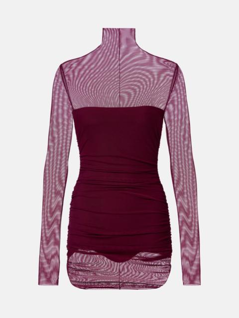 NORMA KAMALI Ruched mesh minidress