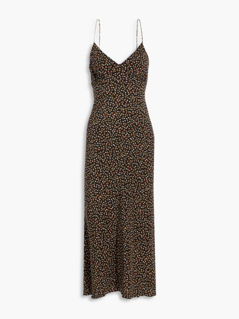 MATTEAU Floral-print silk-voile midi slip dress