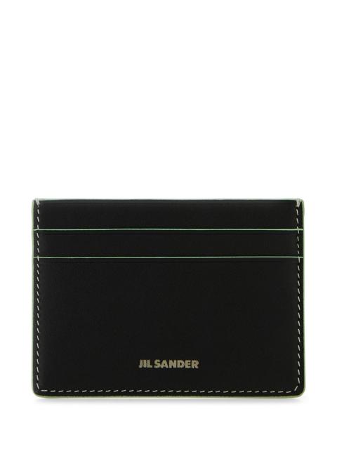 Jil Sander Black leather card holder