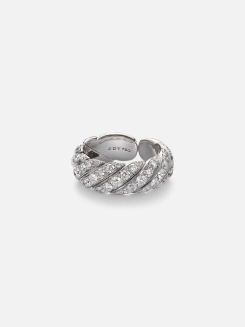 DAVID YURMAN Sculpted Cable 18kt white gold ring with diamonds