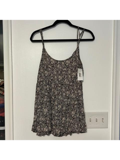Other Designers Brandy Melville Floral Tiered Open Back Ruffle Tunic